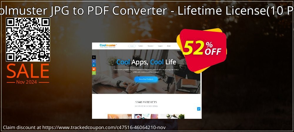 Coolmuster JPG to PDF Converter - Lifetime License - 10 PCs  coupon on All Saints' Day deals