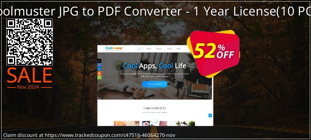 Coolmuster JPG to PDF Converter - 1 Year License - 10 PCs  coupon on American Football Day discounts