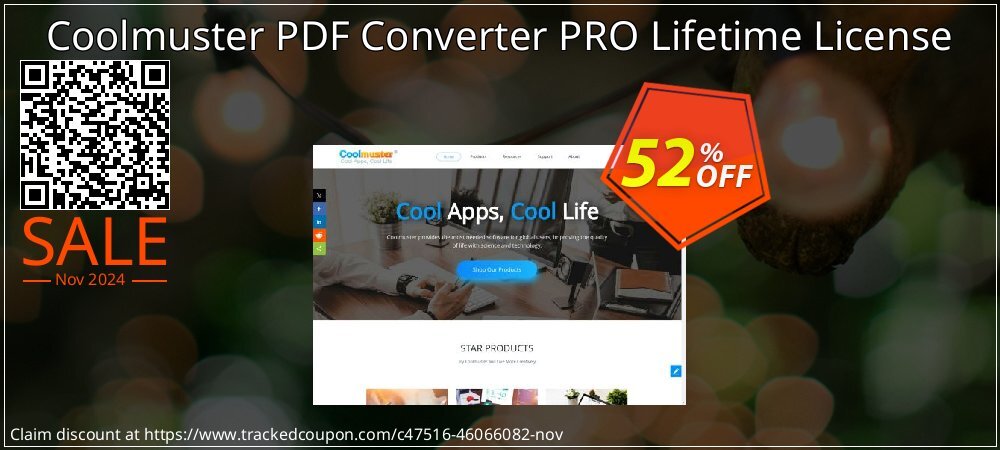 Coolmuster PDF Converter PRO Lifetime License coupon on Thanksgiving deals