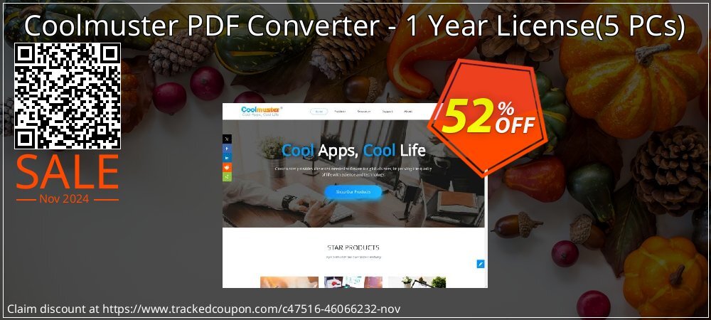 Coolmuster PDF Converter PRO - 1 Year License - 5 PCs  coupon on Universal Children's Day discounts