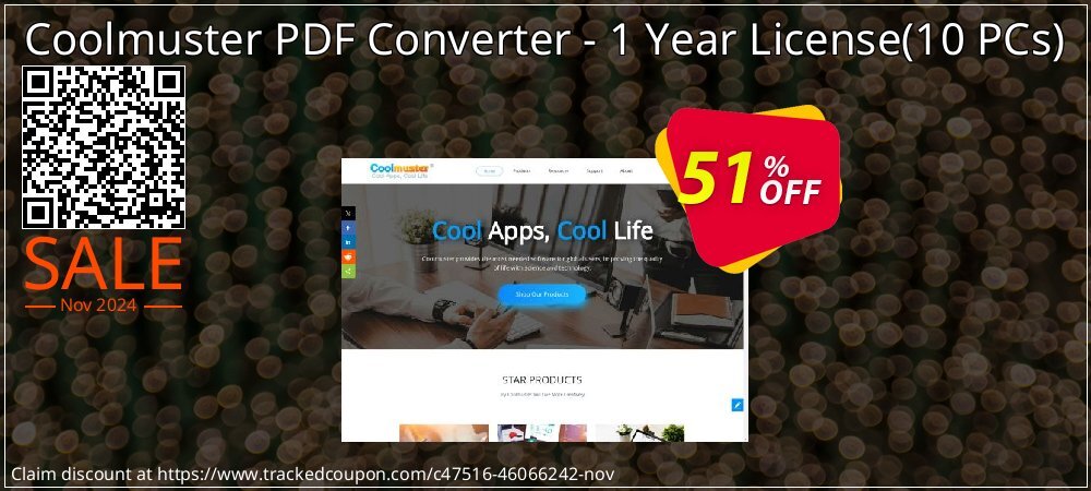 Coolmuster PDF Converter PRO - 1 Year License - 10 PCs  coupon on World Hello Day promotions