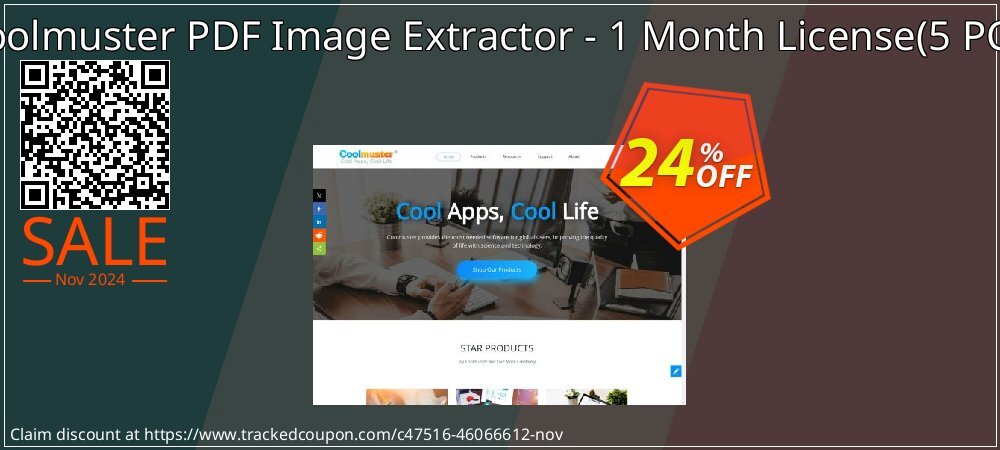 Coolmuster PDF Image Extractor - 1 Month License - 5 PCs  coupon on All Souls Day sales