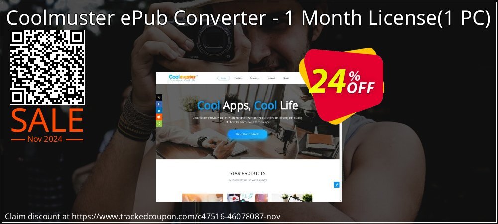 Coolmuster ePub Converter - 1 Month License - 1 PC  coupon on Melbourne Cup Day sales