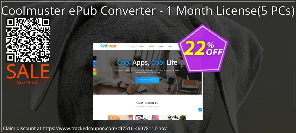 Coolmuster ePub Converter - 1 Month License - 5 PCs  coupon on Thanksgiving Day discount