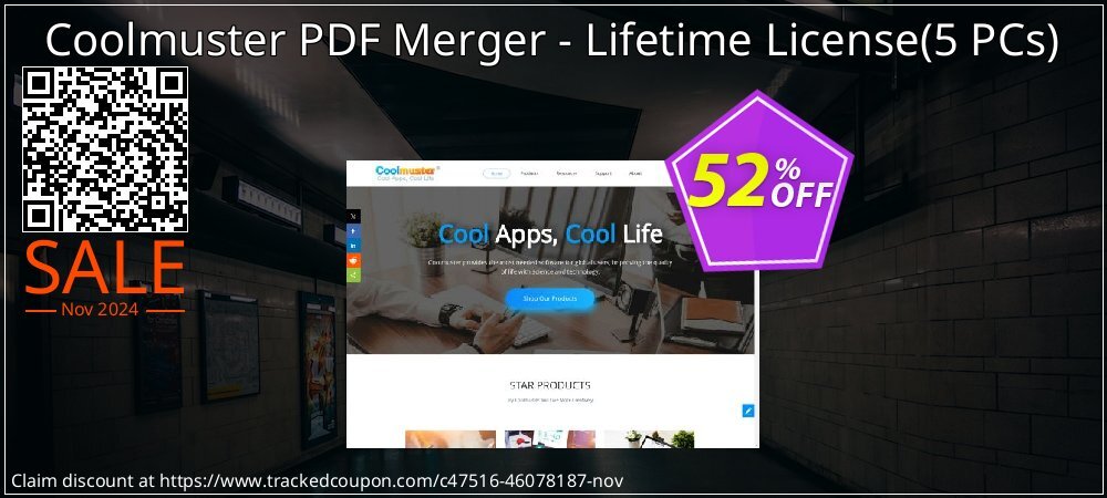 Coolmuster PDF Merger - Lifetime License - 5 PCs  coupon on National Recycling Day deals