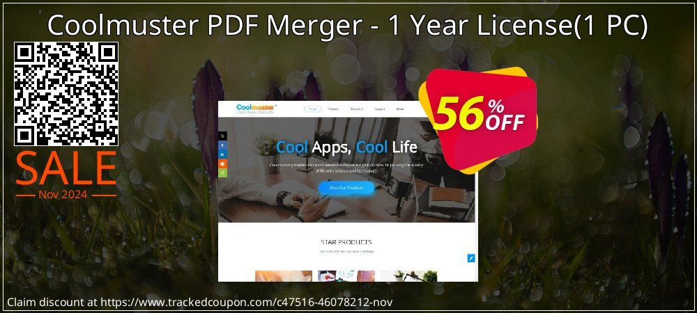 Coolmuster PDF Merger - 1 Year License - 1 PC  coupon on Cyber Monday promotions