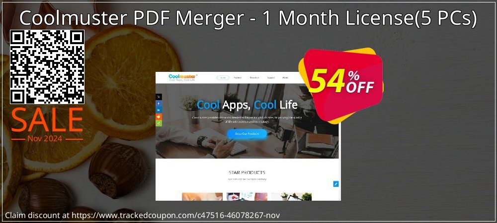 Coolmuster PDF Merger - 1 Month License - 5 PCs  coupon on Cyber Monday sales