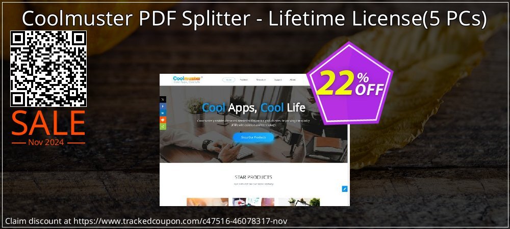 Coolmuster PDF Splitter - Lifetime License - 5 PCs  coupon on American Football Day offering sales