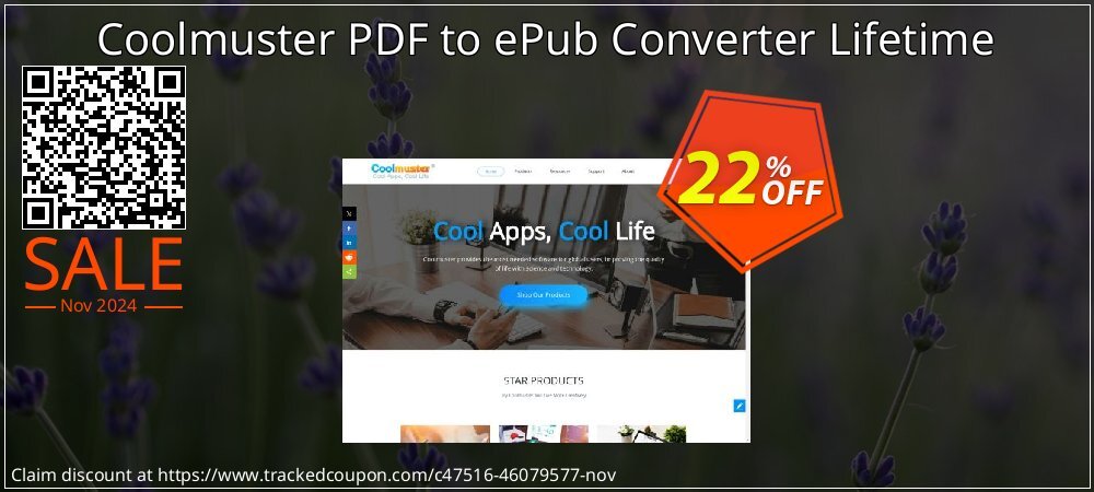 Coolmuster PDF to ePub Converter - Lifetime License - 1 PC  coupon on All Saints' Day offering sales