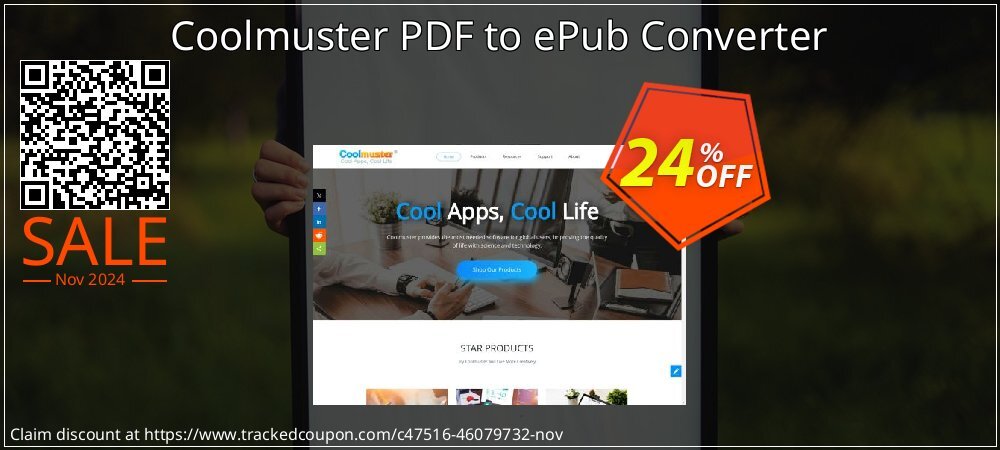 Coolmuster PDF to ePub Converter - 1 Year License - 1 PC  coupon on Black Friday discounts