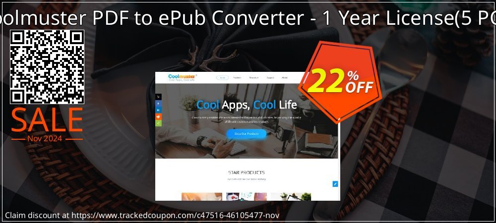 Coolmuster PDF to ePub Converter - 1 Year License - 5 PCs  coupon on Melbourne Cup Day discount