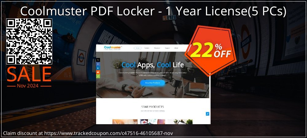 Coolmuster PDF Locker - 1 Year License - 5 PCs  coupon on National Recycling Day super sale