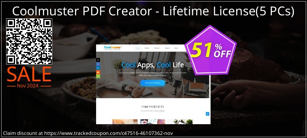 Coolmuster PDF Creator - Lifetime License - 5 PCs  coupon on Cyber Monday discounts