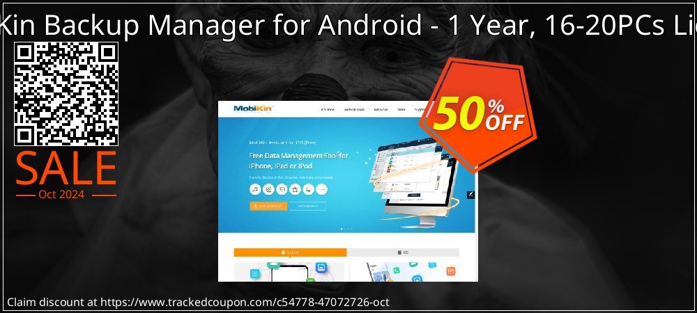 MobiKin Backup Manager for Android - 1 Year, 16-20PCs License coupon on Chinese National Day offer