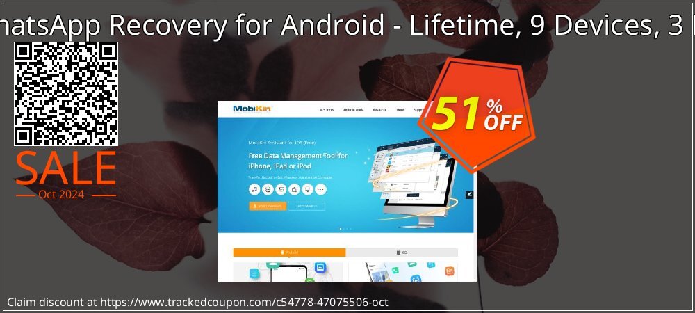 MobiKin WhatsApp Recovery for Android - Lifetime, 9 Devices, 3 PCs License coupon on All Hallows' evening deals