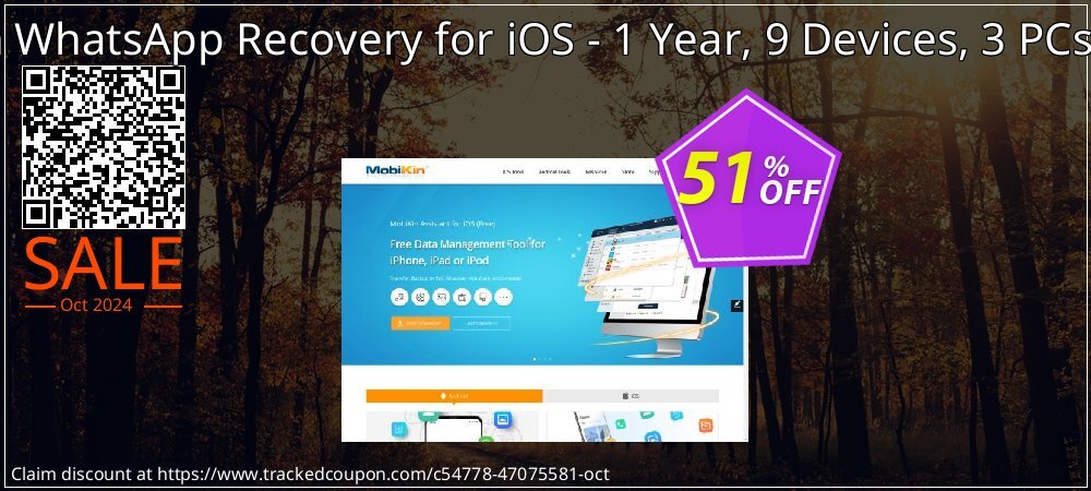 MobiKin WhatsApp Recovery for iOS - 1 Year, 9 Devices, 3 PCs License coupon on National Pumpkin Day offering discount