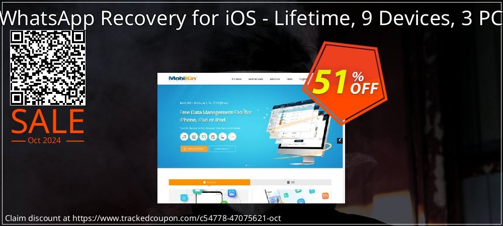 MobiKin WhatsApp Recovery for iOS - Lifetime, 9 Devices, 3 PCs License coupon on National Savings Day promotions