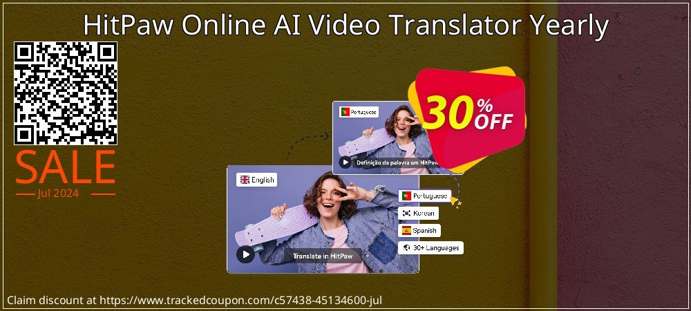 HitPaw Online AI Video Translator Yearly coupon on Video Game Day deals